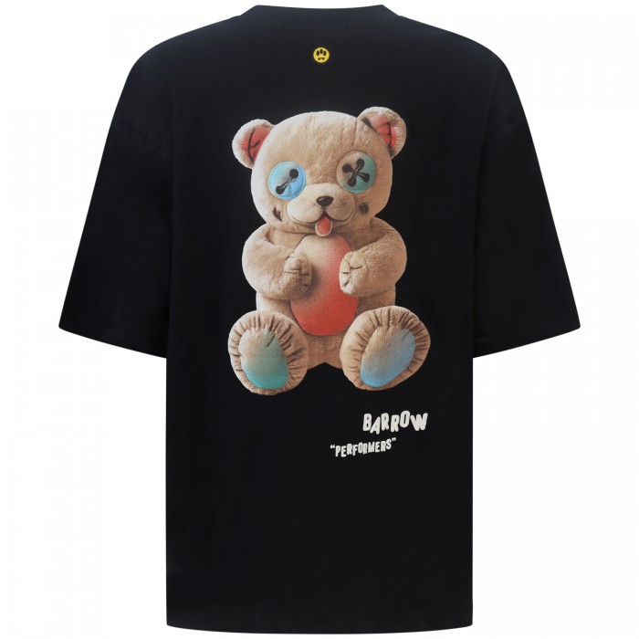 T-shirt nera con logo posteriore unisex T-shirt nera con logo posteriore unisex