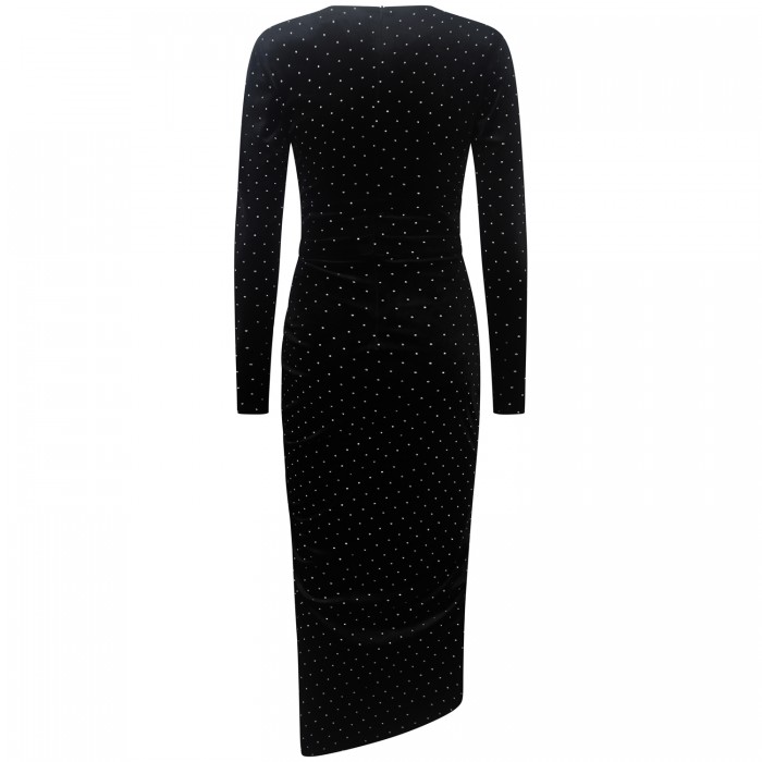 Abito lungo con strass nero per donna Abito lungo con strass nero per donna