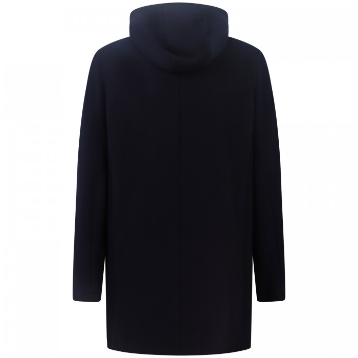 Cappotto blu con cappuccio per uomo Cappotto blu con cappuccio per uomo