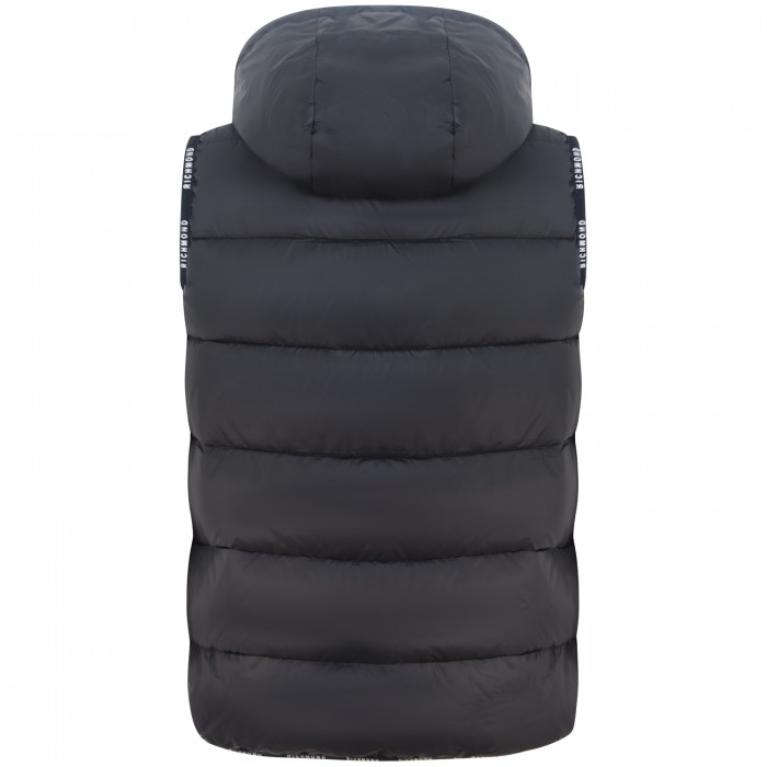 Gilet nero con cappuccio per uomo