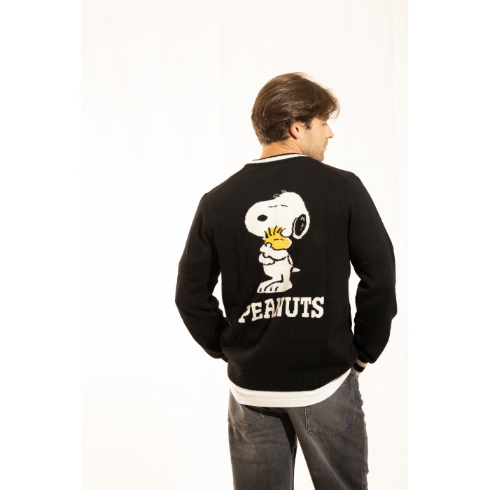 Cardigan con logo snoopy per uomo