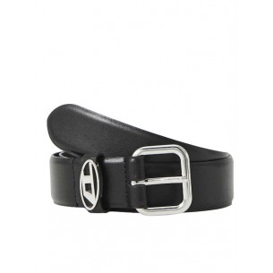 Cintura nera con logo per uomo