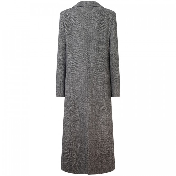 Cappotto grigio spigato per donna