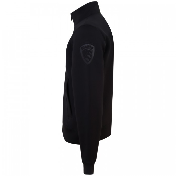 Felpa nera con zip per uomo