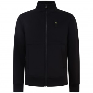 Felpa nera con zip per uomo