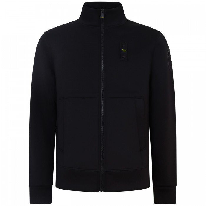 Felpa nera con zip per uomo