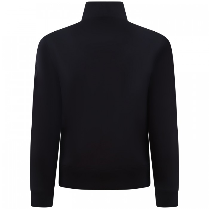 Felpa nera con zip per uomo