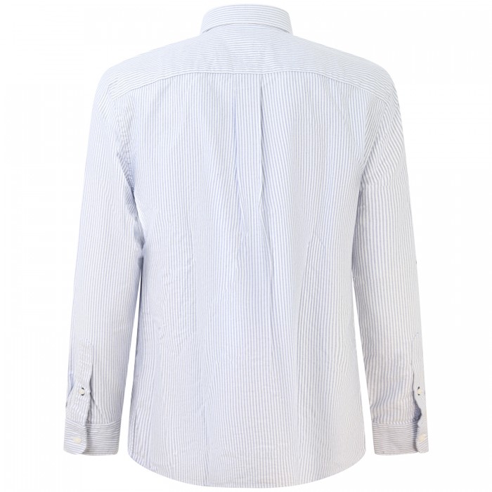 Camicia con fantasia a righe celeste...