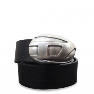 Cintura nera con logo per uomo