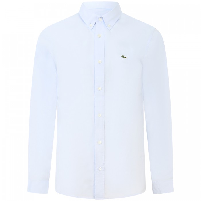 Camicia celeste con mini logo per uomo