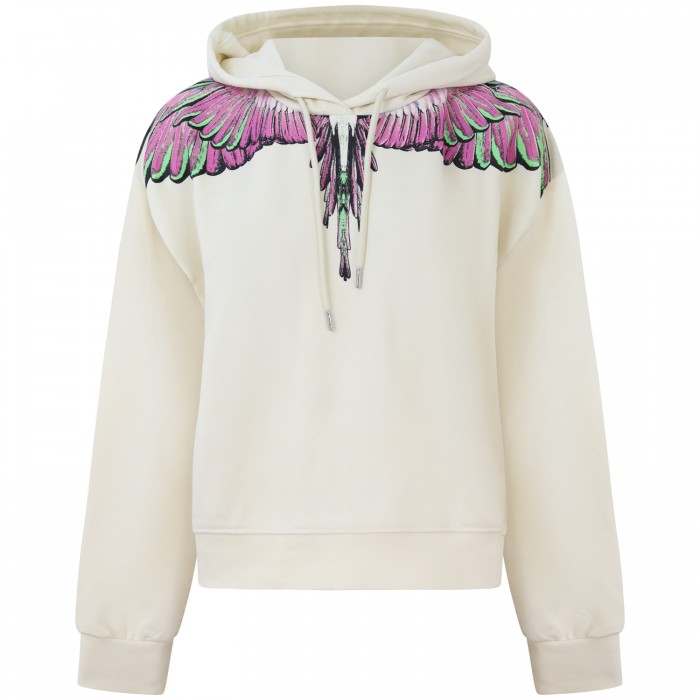 Felpa panna con stampa  per donna