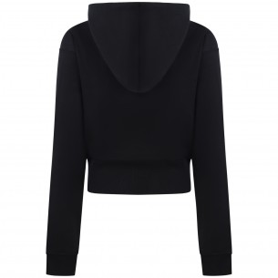 Felpa nera con zip per donna 2