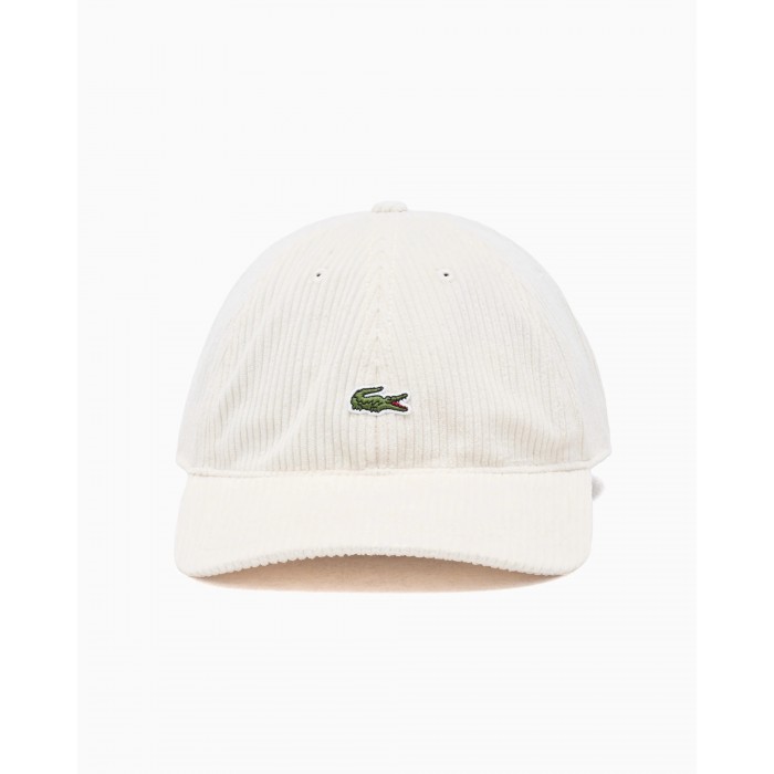 Berretto avorio con mini logo per uomo