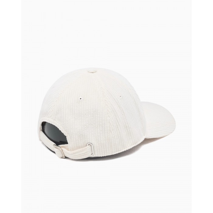 Berretto avorio con mini logo per uomo