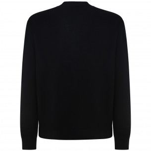 Cardigan nero per uomo 2