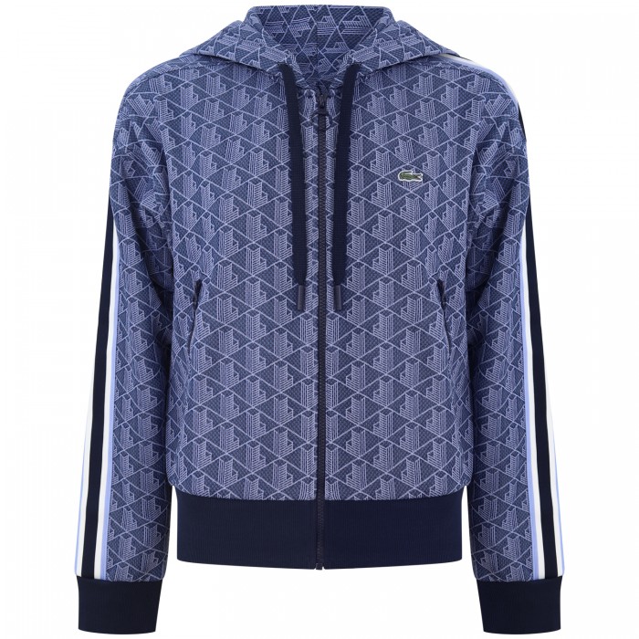 Felpa blu con zip per donna