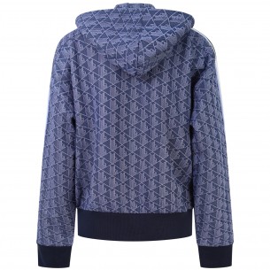 Felpa blu con zip per donna 2