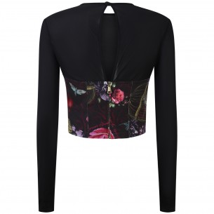 Maglia crop nera  per donna 2