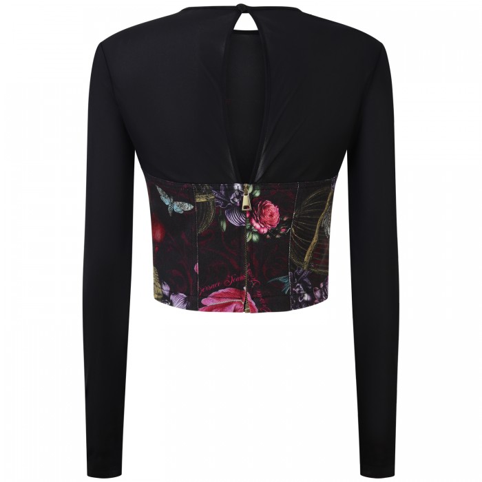 Maglia crop nera  per donna