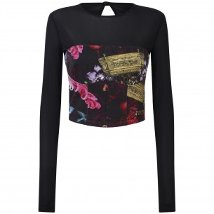 Maglia crop nera  per donna