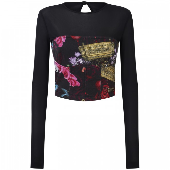 Maglia crop nera  per donna