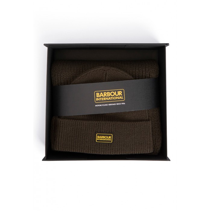 Set sciarpa e cappello verde per uomo