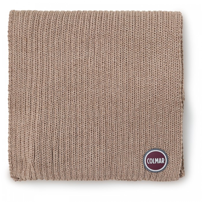 Sciarpa marrone con mini logo per uomo