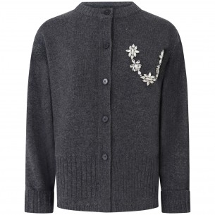 Cardigan grigio con pietre...