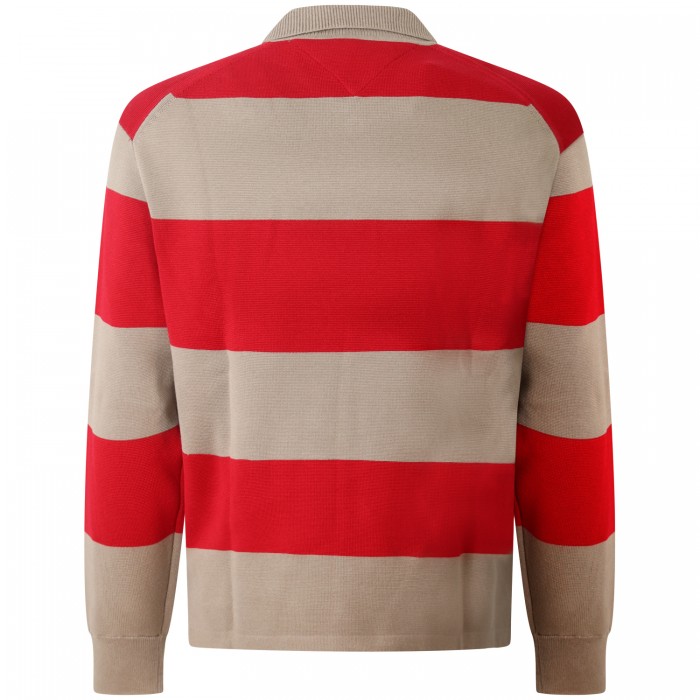 Maglione a righe beige/rosso per uomo