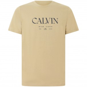 T-shirt beige con logo per...