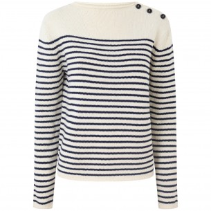 Maglia a righe bianca/blu...