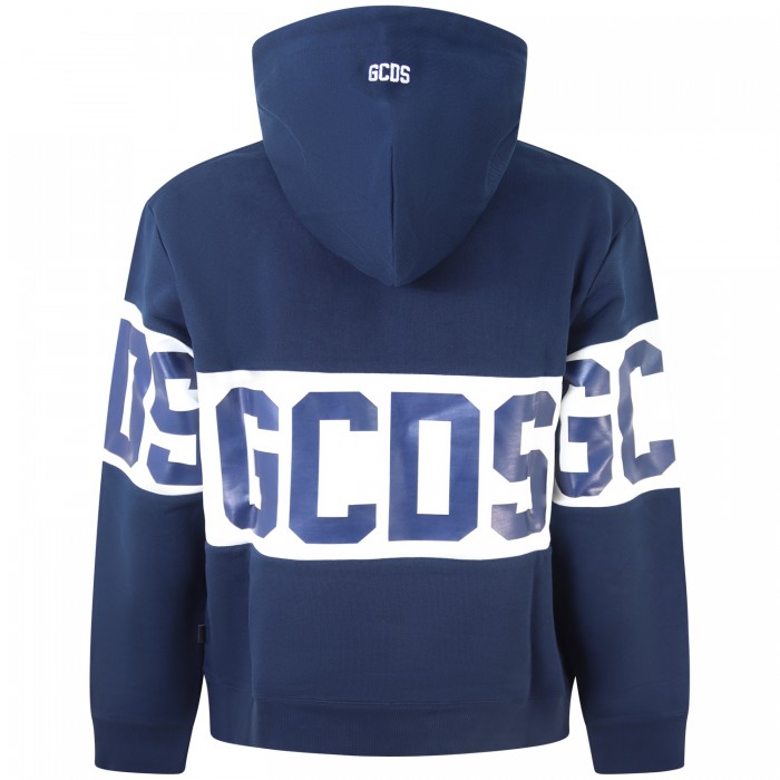 Felpa blu con maxi logo per uomo