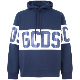 Felpa blu con maxi logo per...