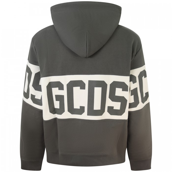 Felpa verde con maxi logo per uomo