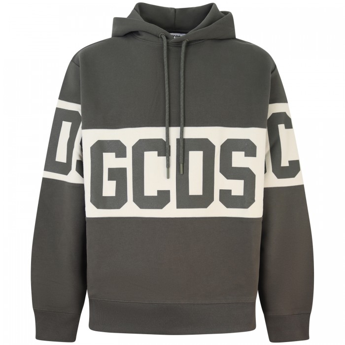 Felpa verde con maxi logo per uomo