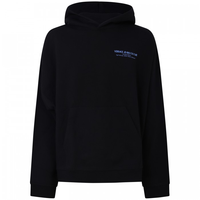 Felpa nera  con logo blu per uomo