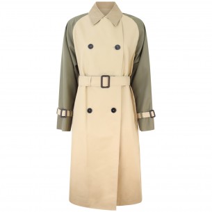 Trench beige-verde  per donna