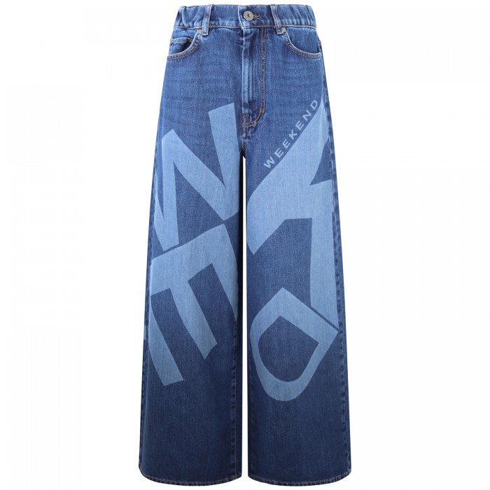 Jeans blu logato per donna