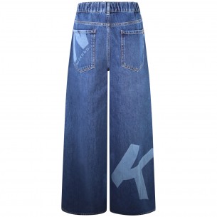 Jeans blu logato per donna 2