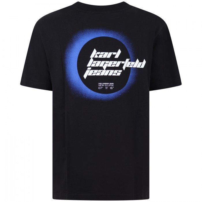 T-shirt nera con stampa per uomo