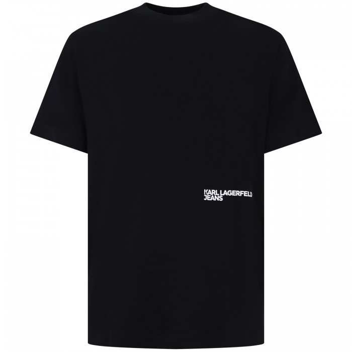 T-shirt nera con stampa per uomo