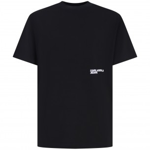 T-shirt nera con stampa per...