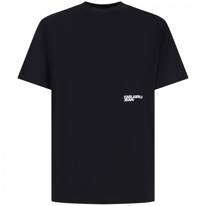 T-shirt nera con stampa per uomo