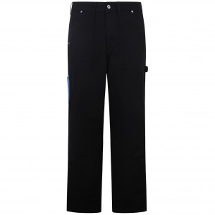 Pantalone nero con patch in...