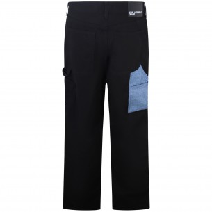 Pantalone nero con patch in... 2