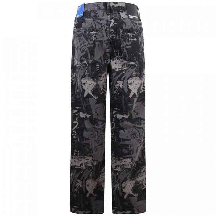 Jeans grigio con fantasia all over...