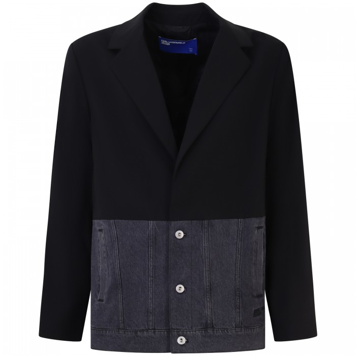 Giacca nera con parte inferiore in...