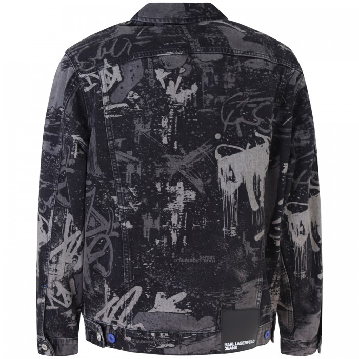 Giubbotto in denim a fantasia per uomo