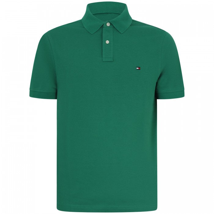 Polo verde con mini logo per uomo