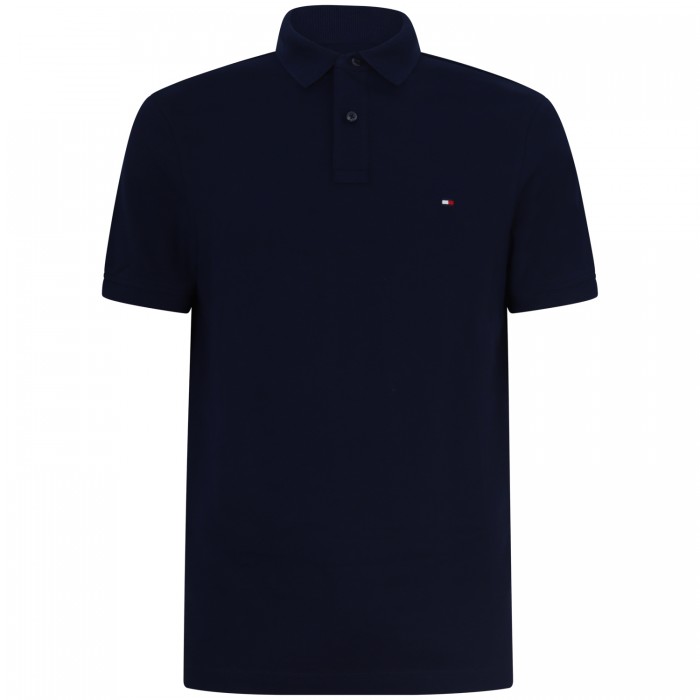 Polo blu con mini logo per uomo